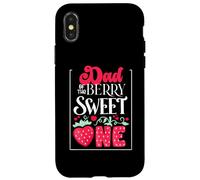 Dad of The Berry Sweet One Strawberry 1st Birthday Coque pour iPhone X/XS