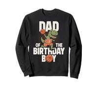 Dad of The Birthday Boy T-Rex Dino Basketball Anniversaire Sweatshirt
