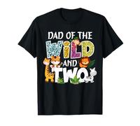 Dad Of The Wild and Two Zoo Safari Jungle Birthday T-Shirt