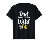Dad of The Wild One Birthday Party First Thing T-Shirt Graphique avec Valeur, Homme, Noir, S