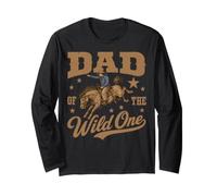 Dad of The Wild One Cowboy Western Rodeo Party Matching Manche Longue