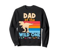Dad of The Wild One Dinosaure 1er Anniversaire First Thing Dada Sweatshirt