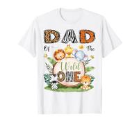 Dad of The Wild One First Bday Boy Safari Woodland T-Shirt