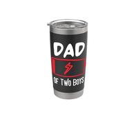 Dad of Two Boys Battery Low Funny Father's Day Dad Life Gobelet isotherme en acier inoxydable double paroi