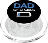 Dad of Two Girls Batterie Faible Fête des pères PopSockets PopGrip pour MagSafe