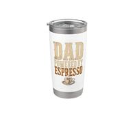 Dad Powered By Espresso Funny Coffee Lover Fathers Day Gobelet isotherme en acier inoxydable double paroi