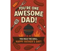 Dad - Rule the Grill | Sketchbook, format A5: 200 Blank Pages for Drawing and Writing | A Thoughtful Gift for Dad, Father’s Day or Birthday | Glossy Cover