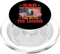 Dad The Firefighter The Myth The Legend American Flag PopSockets PopGrip pour MagSafe