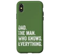 Dad. The Man. Who Knows. Everything. Funny Father's Day Coque pour iPhone X/XS