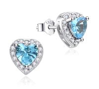 Dada Gioielli - Boucles d'Oreilles Argent 925 avec solitaire en forme de Coeur et Zircons étincelants sur lunette - Présentées dans un Coffret Cadeau pour Femmes avec Carte d'Authenticité,
