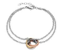 Dada Gioielli - Bracelet Femme avec Anneaux 12mm Trilogy Coloré Idée Cadeau pour Elle