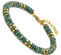 Dada Gioielli - Bracelet homme en pierres naturelles dures, choisissez la pierre qui vous représente - Idée cadeau d'anniversaire pour lui, acier et hématite - Ajustable 19-22cm, vert-kiwi