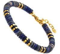 Dada Gioielli - Bracelet homme en pierres naturelles dures, choisissez la pierre qui vous représente - Idée cadeau d'anniversaire pour lui, acier et hématite - Ajustable 19-22cm, bleu-sodalite