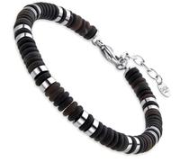 Dada Gioielli - Bracelet homme en pierres naturelles dures, choisissez la pierre qui vous représente - Idée cadeau d'anniversaire pour lui, acier et hématite - Ajustable 19-22cm, noir-agate
