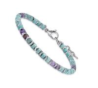 Dada Gioielli - Bracelet Homme Femme avec Pierres Naturelles Multicolores et Acier Inoxydable, Design Moderne Élégant, Réglable, Idée Cadeau