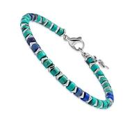 Dada Gioielli - Bracelet Homme Femme avec Pierres Naturelles Multicolores et Acier Inoxydable, Design Moderne Élégant, Réglable, Idée Cadeau