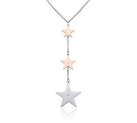 Dada Gioielli - Collier 3 étoiles avec zircons brillants blancs 45+5 cm