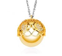 Dada Gioielli - Collier Appel Anges Grossesse Fortuna Trèfle Zircon Chaîne Acier Réglable 90+10 cm, Taglia Unica, Acier inoxydable, Pas de gemme