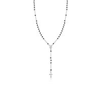 Dada Gioielli - Collier chapelet en argent 925 avec médaille Madonna Miraculeuse et croix et médaille de la Vierge Marie - Collier ras du cou pour homme et femme taille réglable, Unica, Argent
