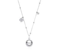 Dada Gioielli - Collier Cloche Porte-bonheur Appel des Anges - Annonce de Grossesse 2025 avec Feuille de Trèfle à Quatre feuilles, Cadeau pour Femme Enceinte - 80+10+10cm