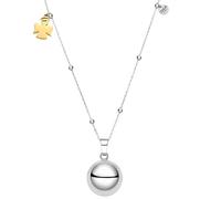 Dada Gioielli - Collier d'Appel des Anges de Grossesse pour Femme, Clochette Sonore Porte-Bonheur pour Protéger Maman et Bébé, Pendentif Raffiné en Acier Inoxydable Orné de Zircons 110cm (Ange or)