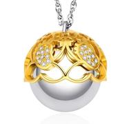 Dada Gioielli Grossesse 2025 - Cadeau pour future maman - Collier cloche pour femme enceinte - Pendentif appel de l'ange avec zircons étincelants, or-jaune, laiton plaqué or-18kt