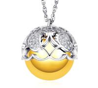 Dada Gioielli - Protection et amour pour les futures mamans - Collier bola de grossesse appelant les anges - Pendentif scintillant - Cadeaux pour femmes enceintes (pied de bébé Argent)