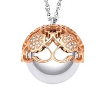 Dada Gioielli - Protection et amour pour les futures mamans - Collier bola de grossesse appelant les anges - Pendentif scintillant - Cadeaux pour femmes enceintes (Trèfle en Or Rosé)