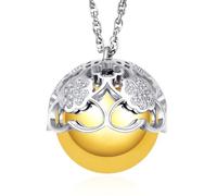 Dada Gioielli - Protection et amour pour les futures mamans - Collier bola de grossesse appelant les anges - Pendentif scintillant - Idées de cadeaux pour femmes enceintes (Tutto oro)