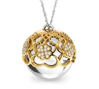 Dada Gioielli - Protection et amour pour les futures mamans - Collier bola de grossesse appelant les anges - Pendentif scintillant - Idées de cadeaux pour femmes enceintes (Tutto argento)