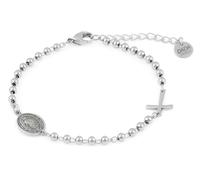 Dada Gioielli - Racciale religieuse unisexe en acier inoxydable réglable - Bijou élégant avec croix et médaille Madonna Miraculeuse - Accessoire spirituel raffiné homme et femme, idée cadeau sacré