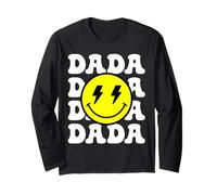 Dada Jaune Sourire Visage souriant Happy Funny Family Matching Manche Longue