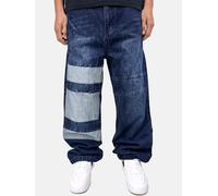 DADA SUPREME Hommes Baggy Denim Jeans Patchwork Style Blau