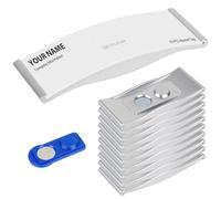 Dadabig 10 Pièces Badge Aimanté, 75x32mm Badge Vestimentaire Aimanté Porte Badge Horizontal Badge Personnalisé Magnétique Porte Badge Plastique Horizontal pour Vêtements