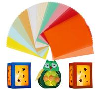 Dadabig 50 Feuilles Papier Calque A4, Papier Parchemin Coloré Papier Calque Coloré Papier Vitrail Couleur pour Architecte Lanterne de Saint-Martin DIY Artisanat, Format A4 100 g/m²