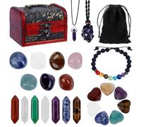 Dadabig Cristaux et Pierres Précieuses, Pierres Thérapeutiques Pierre de Guérison Naturelle Coffret Pierres et Cristaux Lithotherapie pour Méditation Yoga Sommeil Étude, Cadeau pour Halloween Noël