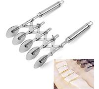 Dadamong 5 Roulettes à pâtisserie avec poignée, en acier inoxydable, trancheuse à pizza réglable, rouleau de découpe pour pâte à sucre, coupe-pâtes, coupe-nouilles, roulette de découpe pour raviolis