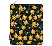 Dadanism 6-7 Pouces Étui Housse Sac Brodée pour 7" Nouveau Kindle Paperwhite et Kindle Colorsoft Signature Edition, 6" Kindle 11e Génération, Kindle Oasis/Kobo/Tolino eReader, Noir&Marguerite Jaune