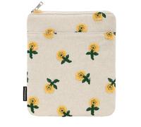 Dadanism 6-7 Pouces Étui Housse Sac Brodée pour 7" Nouveau Kindle Paperwhite et Kindle Colorsoft Signature Edition, 6" K-indle 11e Génération, K-indle Oasis/Tolino eReader, Chanvre Fleur Jaune