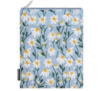 Dadanism 6-7 Pouces Étui Housse Sac Brodée pour 7" Nouveau Kindle Paperwhite et Kindle Colorsoft Signature Edition, 6" Kindle 11e Génération, Kindle Oasis/Kobo/Tolino eReader,Blau&Marguerite Blanche
