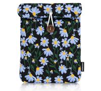 Dadanism 6-7 Pouces Liseuses Housse Sac avec Broderie Florale de Marguerites pour 7" Nouveau Kindle Paperwhite/Colorsoft Signature Edition, 6,8" Kindle Paperwhite, 6" Kindle/Tolino eReader, Noir