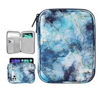 Dadanism 8-9 Pouces Tablette Housse Pochette Compatible avec iPad Mini 7/6 8,3" 2024/2021, iPad Mini 5/4/3/2/1 7,9", Galaxy Tab A7 Lite 8,7"/Tab A 8,0", Tab M8 (4/3/2) 8", Tab M9 9" 2023, Marbre Bleu