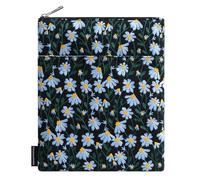 Dadanism Housse Livre Brodée Marguerite, Pochette Protecteur pour Livre, Cadeau Littéraire, Couverture avec Poche Avant Brochés Reliés, Cadeau Parfait pour Lecteur Enseignan, Noir