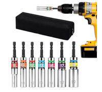 d'adaptateurs de douilles oscillantes - 7 pièces Deep Drive Sleeve | Tailles M8-M19 en alliage d'acier pour techniciens, mécaniciens, espaces restreints, assemblage de meubles de garage