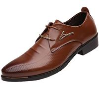 DADAWEN Hommes d'affaires Britanniques Pointu-Toe Chaussures Oxford Quatre Saisons Chaussures-Brun 48