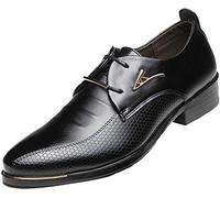 DADAWEN Hommes d'affaires Britanniques Pointu-Toe Chaussures Oxford Quatre Saisons Chaussures-Noir 39