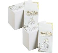 DADAWU Lot de 100 serviettes de table jetables Mr & Mrs en feuille d'or pour mariage, fête d'anniversaire, de fiançailles, décoration de fête