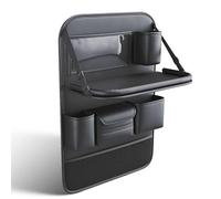 dadawxp Organisateur Siège Arrière Voiture pour Tesla Model Y Juniper 2025 2026, Protection Dossier Cuir PU Rangement Voyage avec Table Pliable