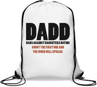 DADD Dads Against Daughters Dating Shoot The First One and The Word Will Spread Sac de gym décontracté avec cordon de serrage Blanc