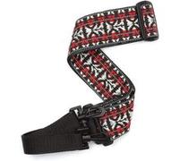 D'Addario 20N00BJ - Sangle tissée pour banjo, Hootenanny - rouge et argentée